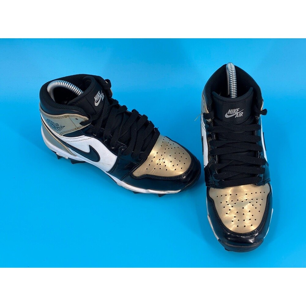 Jordan 1 Mid Youth Multisport Cleat Gold Black HF6883-701 Football Baseball